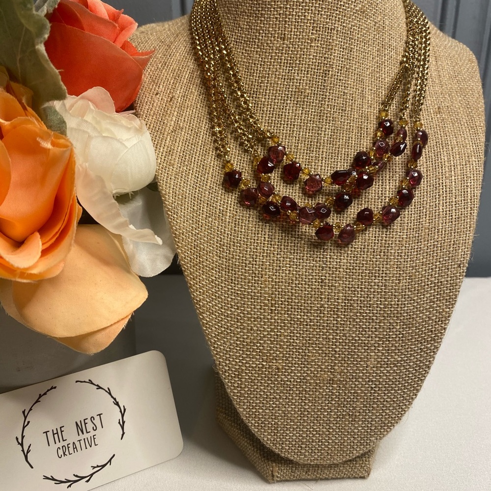 Vintage Monet Purple & Gold Necklace